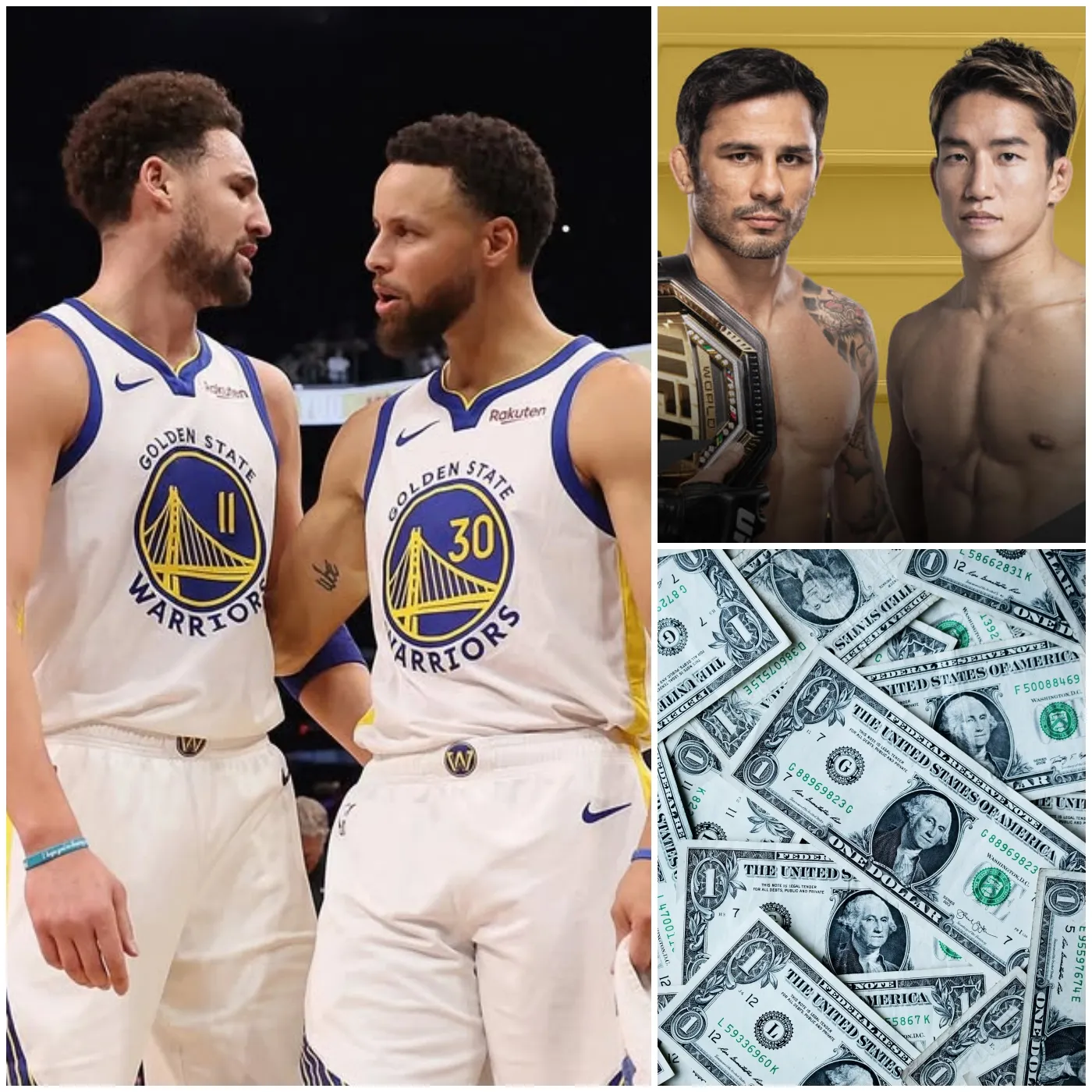 Klay Thompson and Stephen Curry attended UFC 310 together to watch Alexandre Pantoja vs. Kai Asakura.