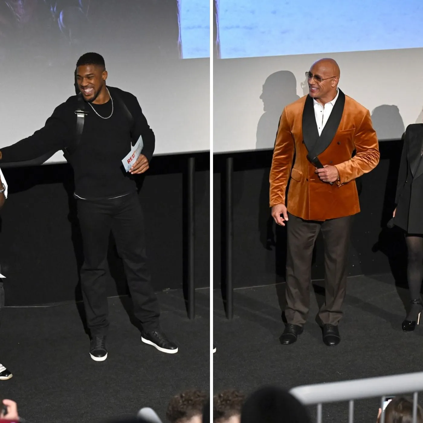 Anthony Joshua and The Rock Steal the Spotlight at the Glamorous Red One Premiere