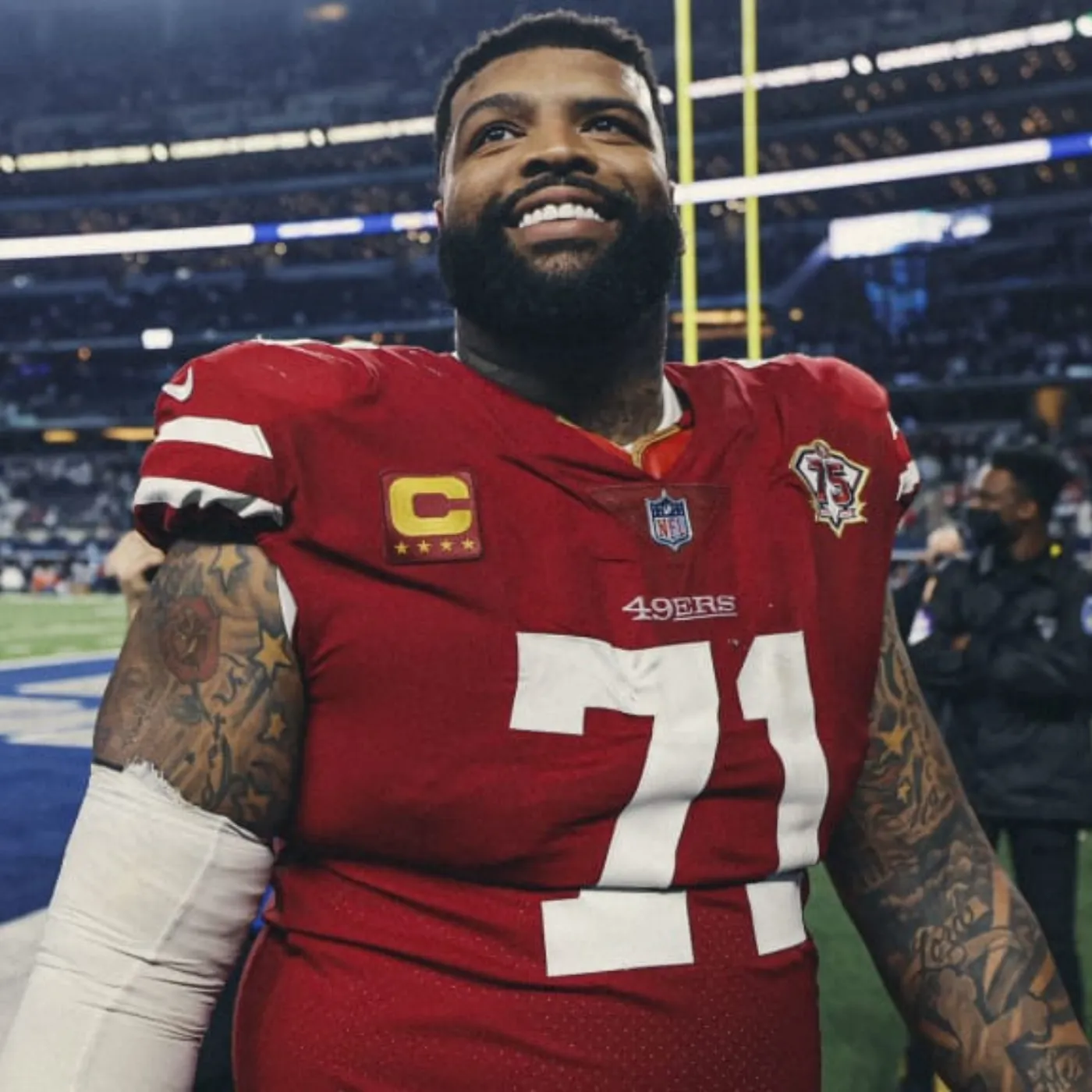 image_6762347d1a181 49ers' Trent Williams Out; Bosa, Greenlaw Have Chance to Return for Crucial Matchup