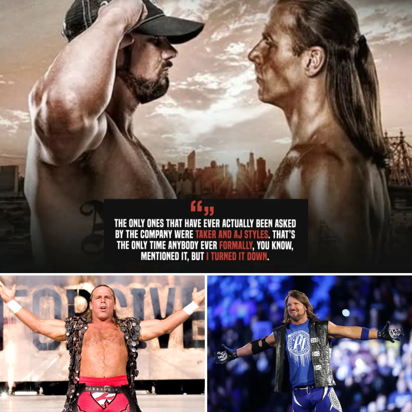 ShawnMichaels confirms he was offered a match with AJStyles but he turned it down. More details below ????